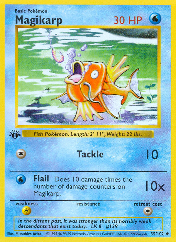 Magikarp (35/102) (Shadowless) [Base Set 1st Edition] | Jomio and Rueliete's Cards and Comics