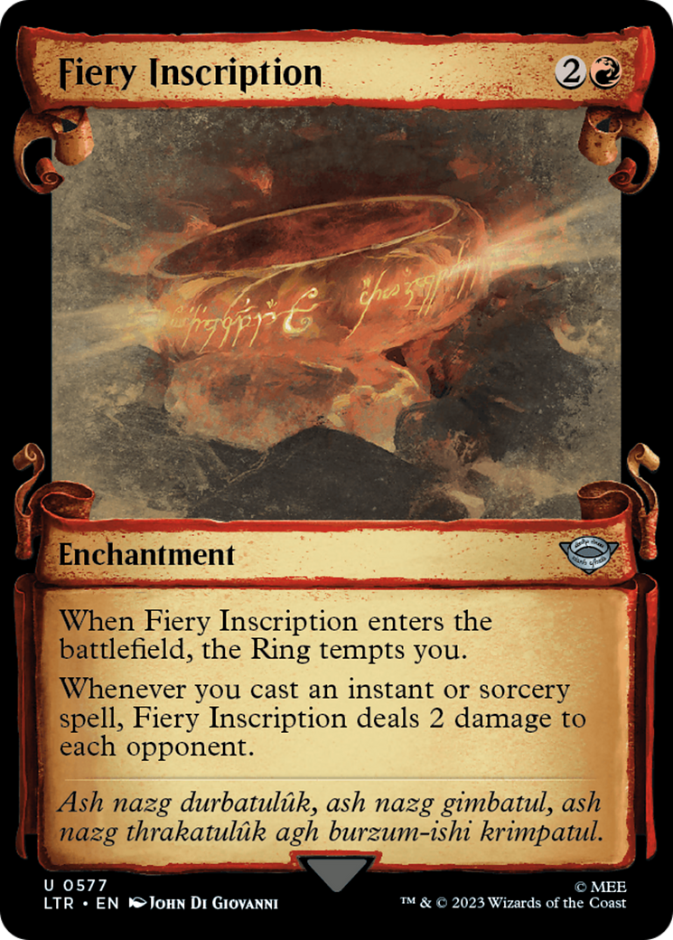 Fiery Inscription [The Lord of the Rings: Tales of Middle-Earth Showcase Scrolls] | Jomio and Rueliete's Cards and Comics