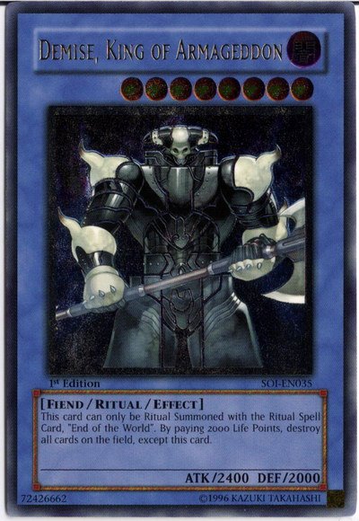 Demise, King of Armageddon (UTR) [SOI-EN035] Ultimate Rare | Jomio and Rueliete's Cards and Comics