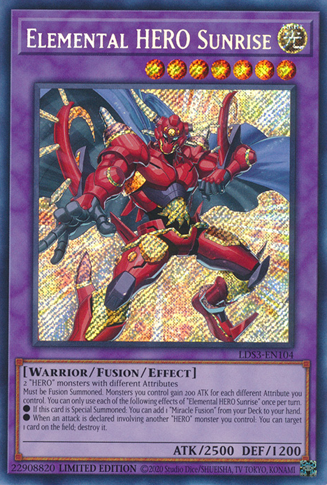 Elemental HERO Sunrise [LDS3-EN104] Secret Rare | Jomio and Rueliete's Cards and Comics