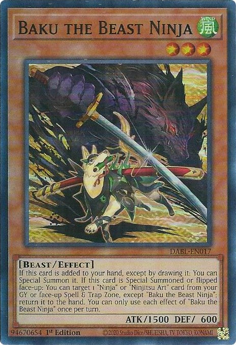 Baku the Beast Ninja [DABL-EN017] Super Rare | Jomio and Rueliete's Cards and Comics