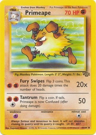 Primeape (43/64) [Jungle Unlimited] | Jomio and Rueliete's Cards and Comics