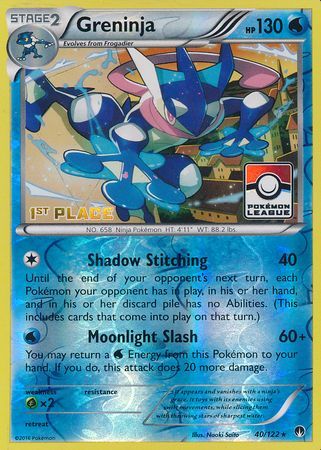 Greninja (40/122) (League Promo 1st Place) [XY: BREAKpoint] | Jomio and Rueliete's Cards and Comics