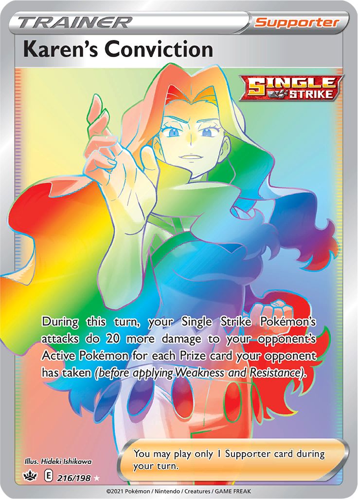 Karen's Conviction (216/198) [Sword & Shield: Chilling Reign] | Jomio and Rueliete's Cards and Comics