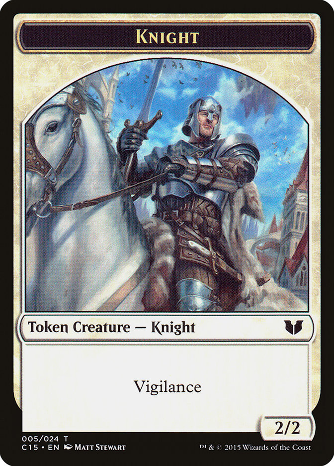 Knight (005) // Spirit (023) Double-Sided Token [Commander 2015 Tokens] | Jomio and Rueliete's Cards and Comics