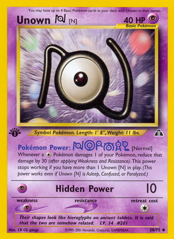 Unown [N] (50/75) [Neo Discovery 1st Edition] | Jomio and Rueliete's Cards and Comics