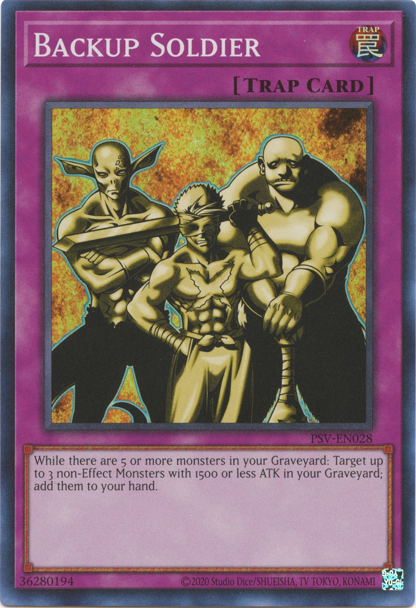 Backup Soldier (25th Anniversary) [PSV-EN028] Super Rare | Jomio and Rueliete's Cards and Comics