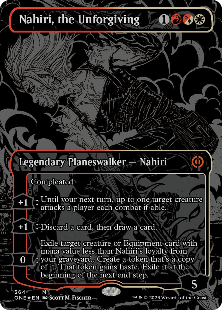 Nahiri, the Unforgiving (Oil Slick Raised Foil) [Phyrexia: All Will Be One] | Jomio and Rueliete's Cards and Comics
