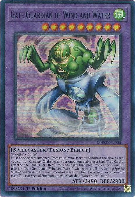 Gate Guardian of Wind and Water [MAZE-EN005] Super Rare | Jomio and Rueliete's Cards and Comics