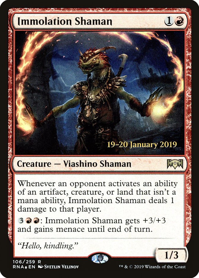 Immolation Shaman [Ravnica Allegiance Prerelease Promos] | Jomio and Rueliete's Cards and Comics