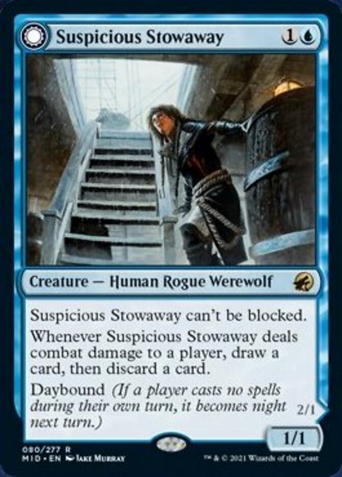 Suspicious Stowaway // Seafaring Werewolf [Innistrad: Midnight Hunt] | Jomio and Rueliete's Cards and Comics