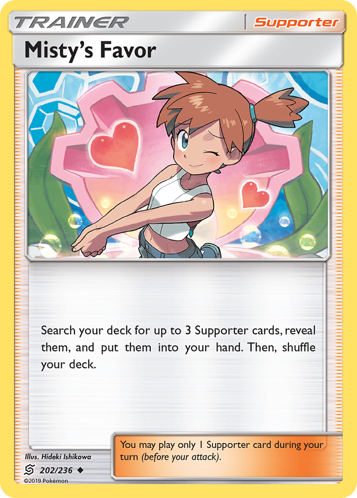 Misty's Favor (202/236) [Sun & Moon: Unified Minds] | Jomio and Rueliete's Cards and Comics