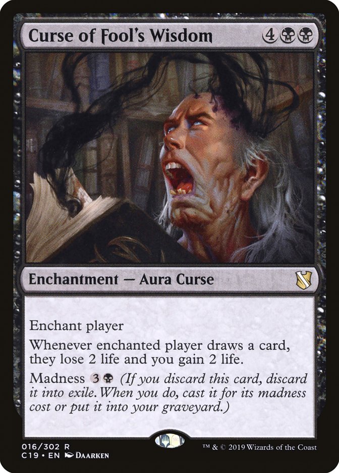 Curse of Fool's Wisdom [Commander 2019] | Jomio and Rueliete's Cards and Comics