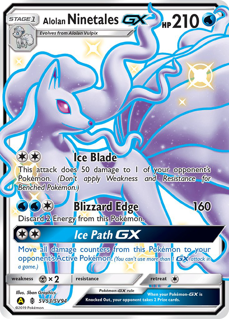 Alolan Ninetales GX (SV53/SV94) [Sun & Moon: Hidden Fates - Shiny Vault] | Jomio and Rueliete's Cards and Comics