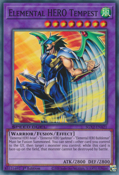 Elemental HERO Tempest [SGX2-ENA21] Common | Jomio and Rueliete's Cards and Comics