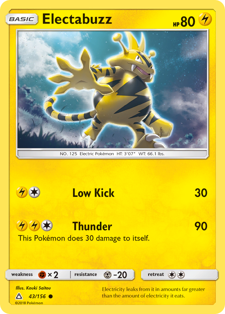 Electabuzz (43/156) [Sun & Moon: Ultra Prism] | Jomio and Rueliete's Cards and Comics