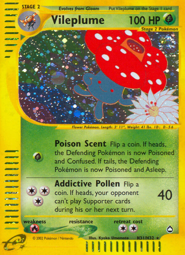 Vileplume (H31/H32) [Aquapolis] | Jomio and Rueliete's Cards and Comics