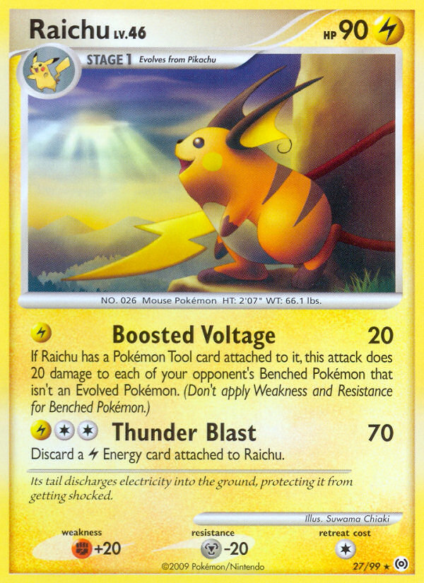 Raichu (27/99) [Platinum: Arceus] | Jomio and Rueliete's Cards and Comics