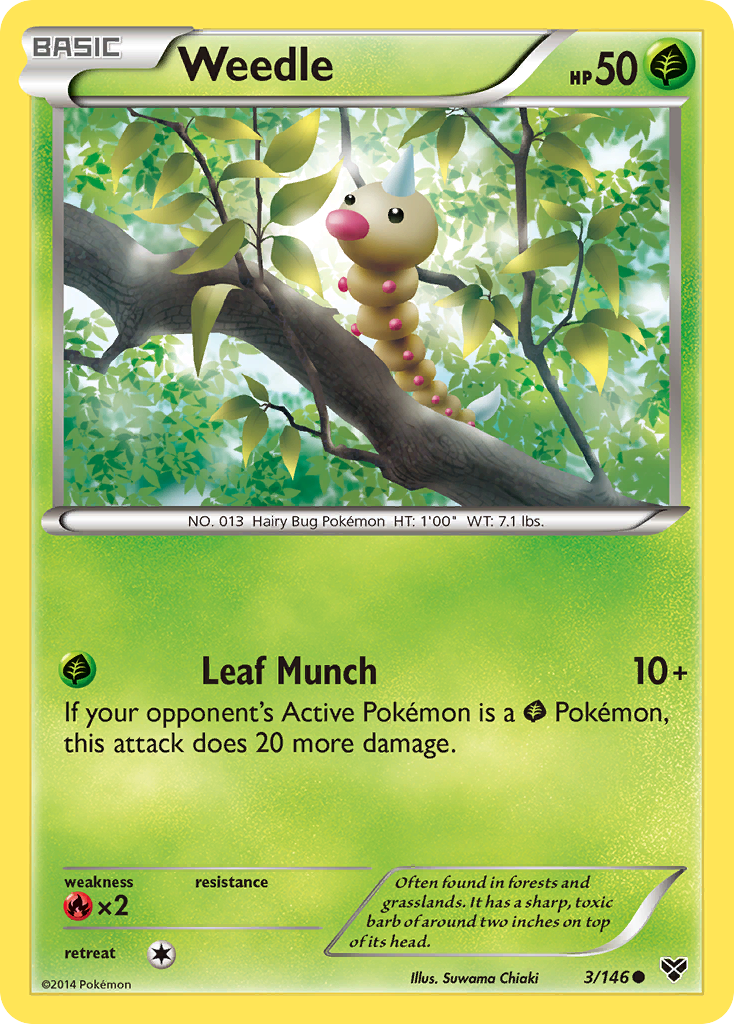 Weedle (3/146) [XY: Base Set] | Jomio and Rueliete's Cards and Comics