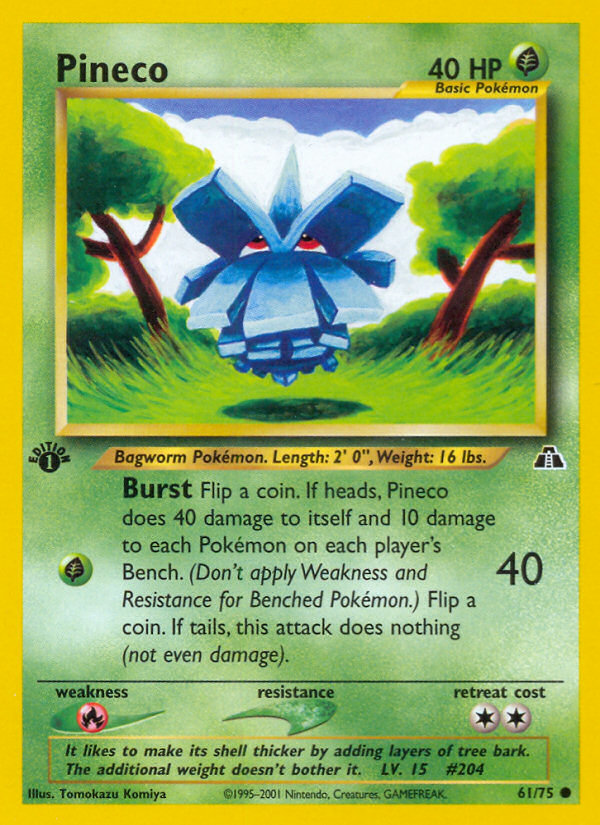 Pineco (61/75) [Neo Discovery 1st Edition] | Jomio and Rueliete's Cards and Comics