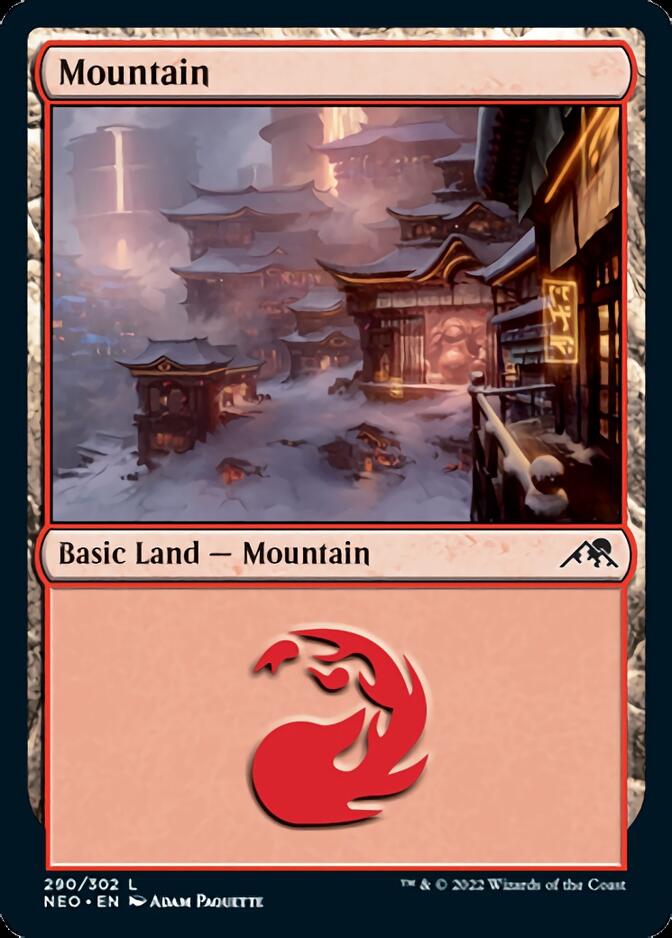 Mountain (290) [Kamigawa: Neon Dynasty] | Jomio and Rueliete's Cards and Comics