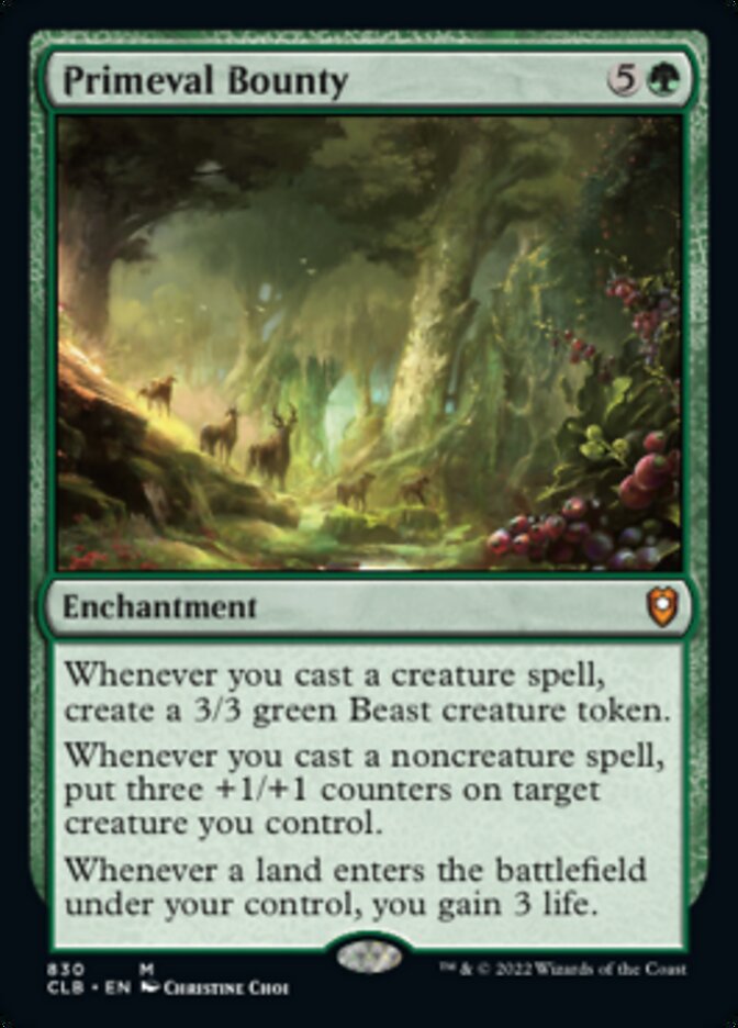 Primeval Bounty [Commander Legends: Battle for Baldur's Gate] | Jomio and Rueliete's Cards and Comics