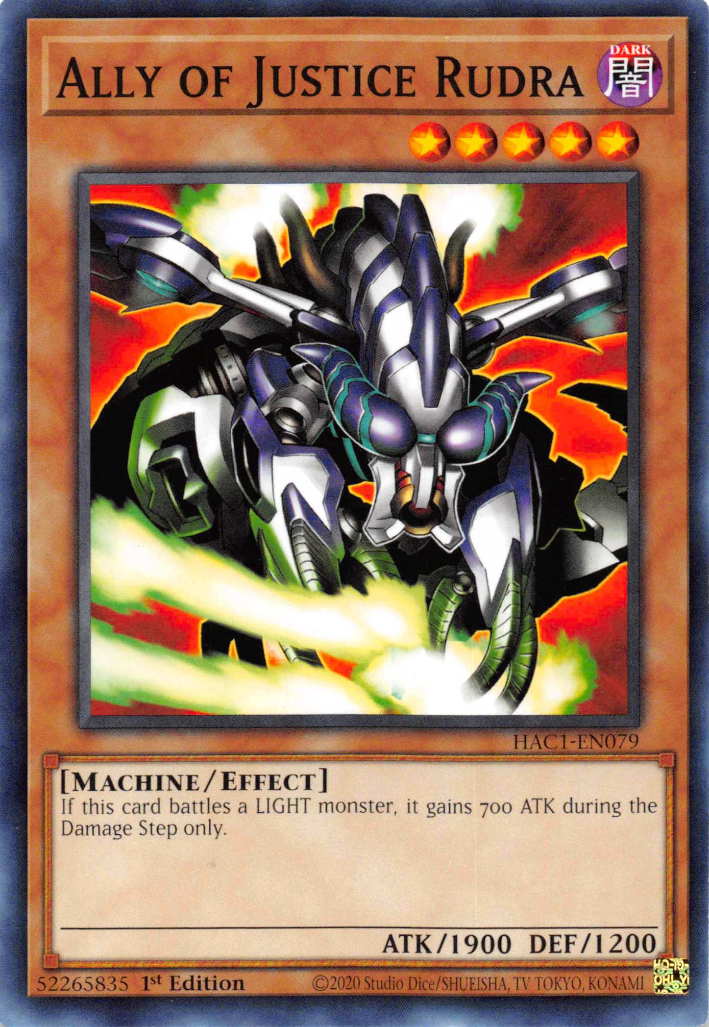 Ally of Justice Rudra [HAC1-EN079] Common | Jomio and Rueliete's Cards and Comics