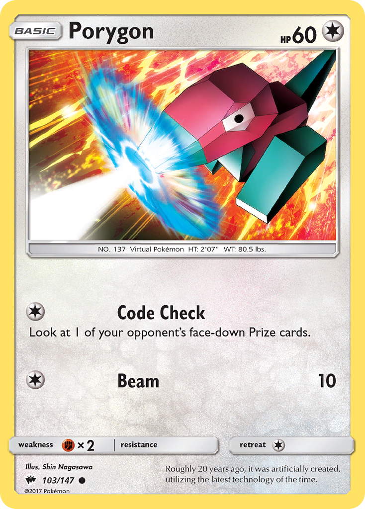 Porygon (103/147) [Sun & Moon: Burning Shadows] | Jomio and Rueliete's Cards and Comics