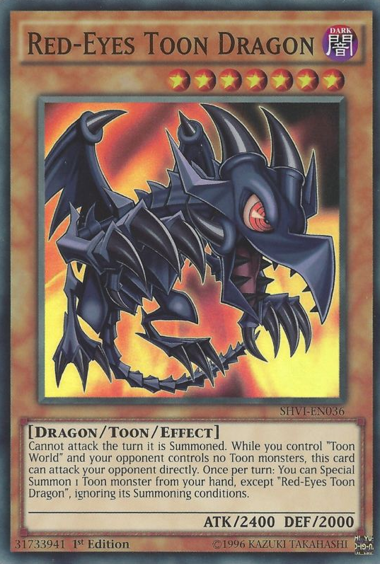 Red-Eyes Toon Dragon [SHVI-EN036] Super Rare | Jomio and Rueliete's Cards and Comics