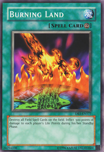 Burning Land [DB1-EN177] Common | Jomio and Rueliete's Cards and Comics