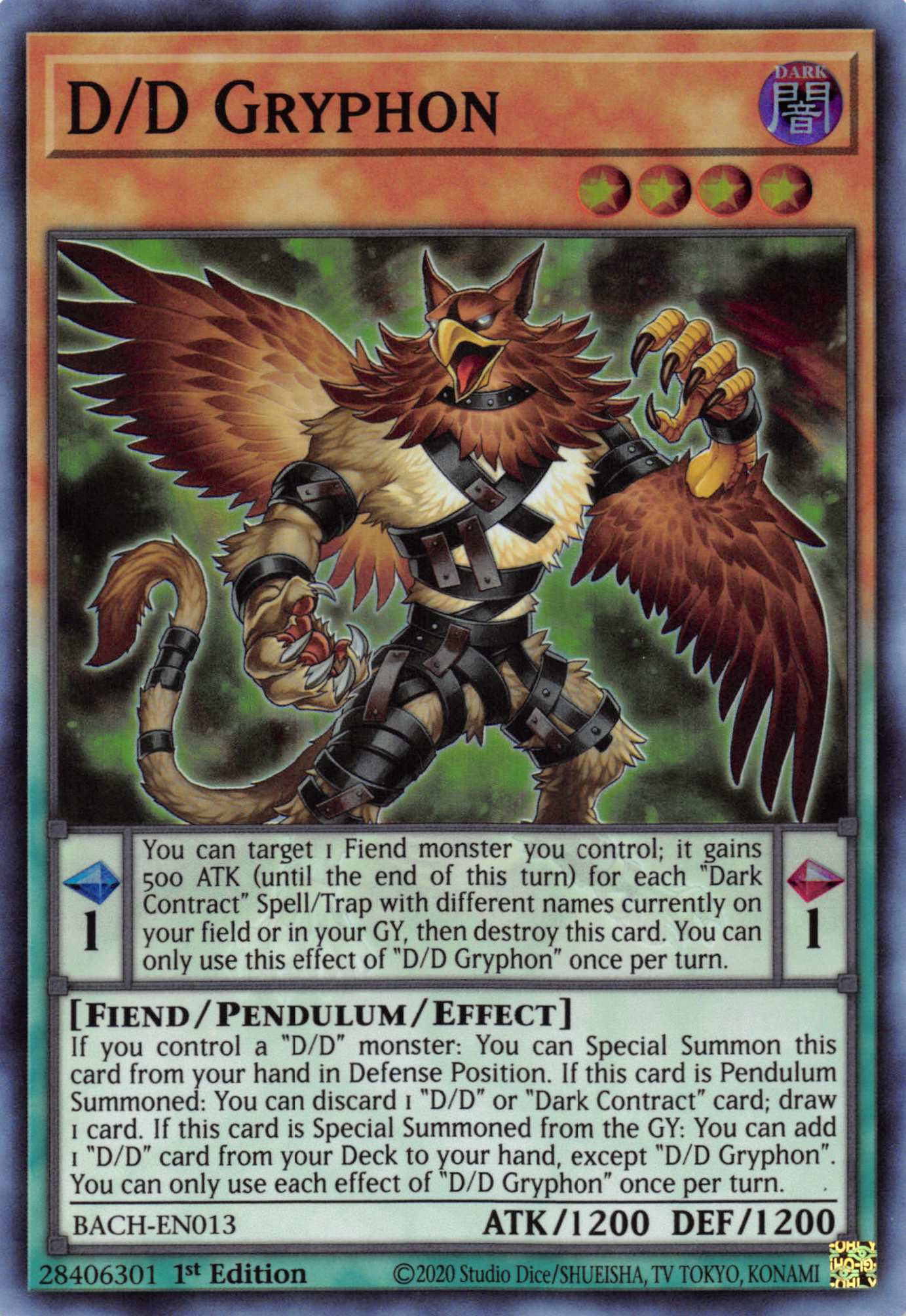 D/D Gryphon [BACH-EN013] Super Rare | Jomio and Rueliete's Cards and Comics