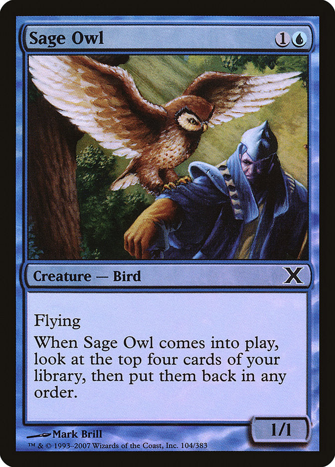 Sage Owl (Premium Foil) [Tenth Edition] | Jomio and Rueliete's Cards and Comics