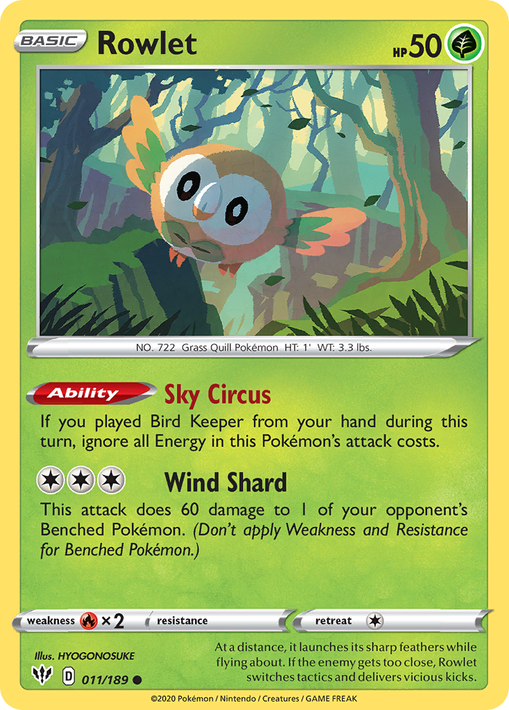 Rowlet (011/189) [Sword & Shield: Darkness Ablaze] | Jomio and Rueliete's Cards and Comics