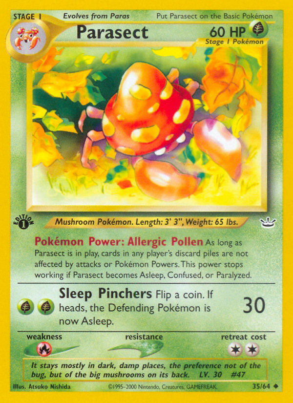 Parasect (35/64) [Neo Revelation 1st Edition] | Jomio and Rueliete's Cards and Comics