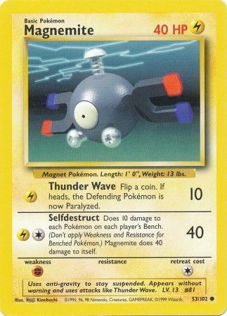 Magnemite (53/102) [Base Set Unlimited] | Jomio and Rueliete's Cards and Comics