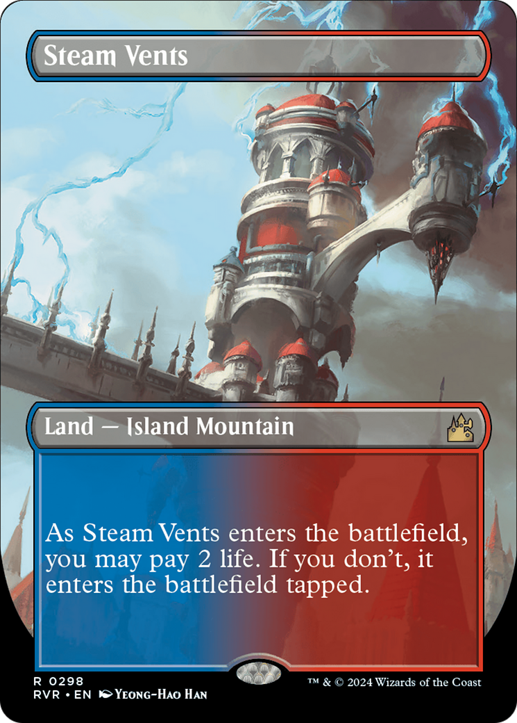 Steam Vents (Borderless) [Ravnica Remastered] | Jomio and Rueliete's Cards and Comics