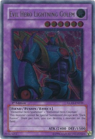 Evil Hero Lightning Golem (UTR) [GLAS-EN039] Ultimate Rare | Jomio and Rueliete's Cards and Comics