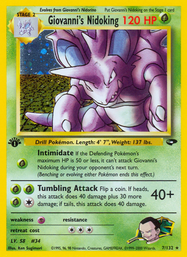 Giovanni's Nidoking (7/132) [Gym Challenge 1st Edition] | Jomio and Rueliete's Cards and Comics