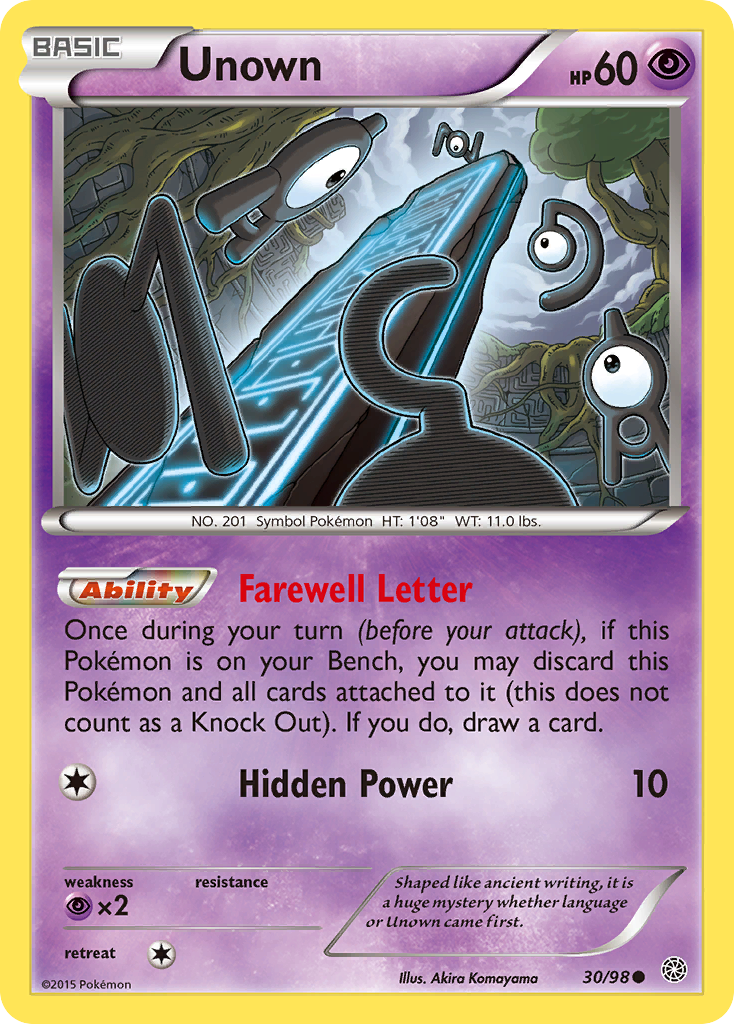 Unown (30/98) [XY: Ancient Origins] | Jomio and Rueliete's Cards and Comics