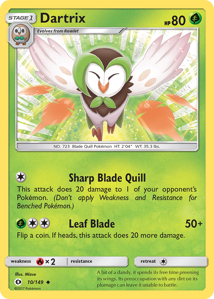 Dartrix (10/149) [Sun & Moon: Base Set] | Jomio and Rueliete's Cards and Comics