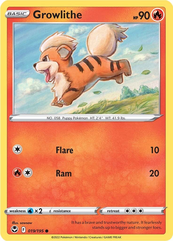 Growlithe (019/195) [Sword & Shield: Silver Tempest] | Jomio and Rueliete's Cards and Comics