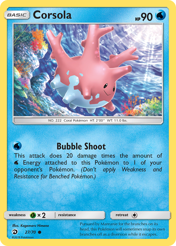 Corsola (27/70) [Sun & Moon: Dragon Majesty] | Jomio and Rueliete's Cards and Comics