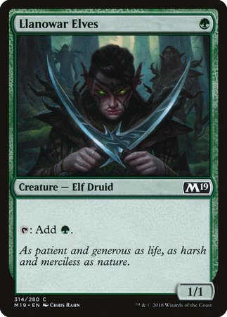 Llanowar Elves [Core Set 2019] | Jomio and Rueliete's Cards and Comics