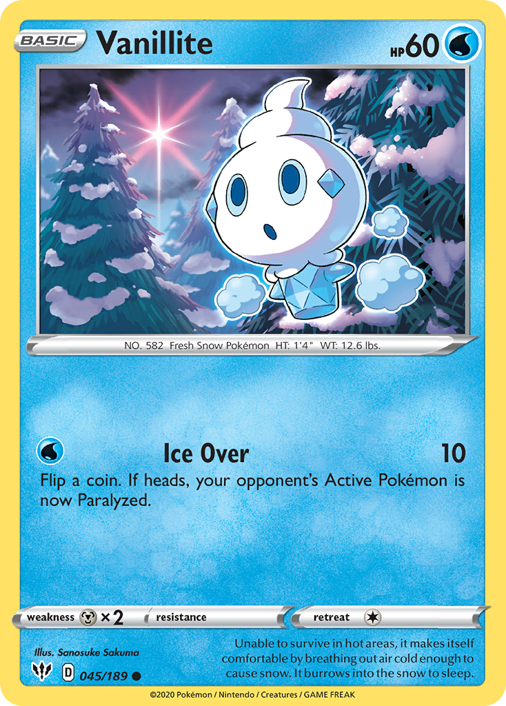 Vanillite (045/189) [Sword & Shield: Darkness Ablaze] | Jomio and Rueliete's Cards and Comics