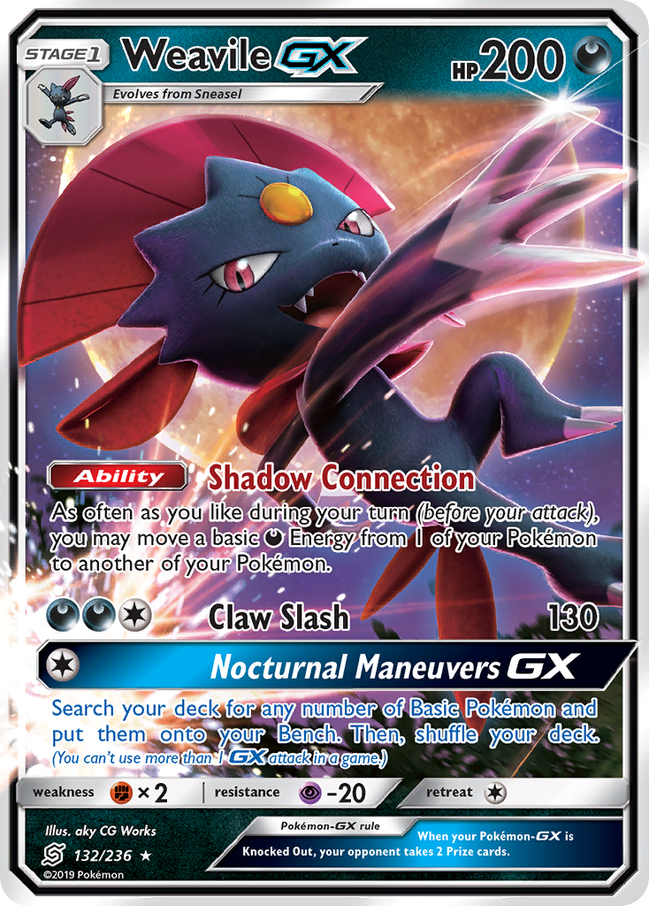 Weavile GX (132/236) [Sun & Moon: Unified Minds] | Jomio and Rueliete's Cards and Comics