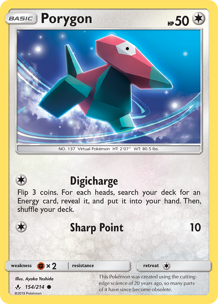 Porygon (154/214) [Sun & Moon: Unbroken Bonds] | Jomio and Rueliete's Cards and Comics