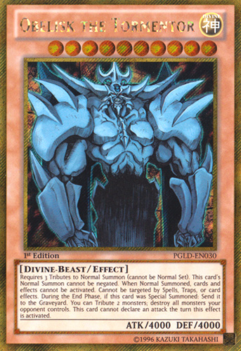Obelisk the Tormentor [PGLD-EN030] Gold Secret Rare | Jomio and Rueliete's Cards and Comics