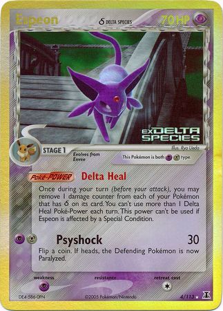Espeon (4/113) (Delta Species) (Stamped) [EX: Delta Species] | Jomio and Rueliete's Cards and Comics