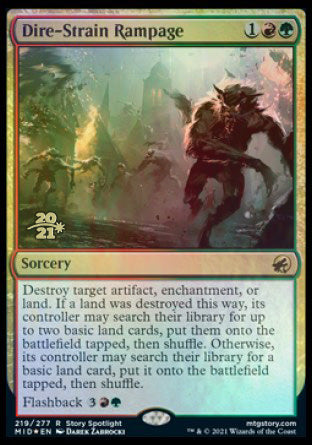Dire-Strain Rampage [Innistrad: Midnight Hunt Prerelease Promos] | Jomio and Rueliete's Cards and Comics