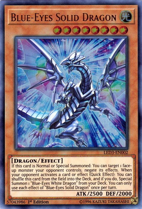Blue-Eyes Solid Dragon [LED3-EN002] Ultra Rare | Jomio and Rueliete's Cards and Comics